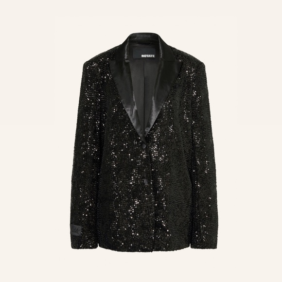 Rotate Birger Christensen Sequined Oversized Single-Breasted Blazer - Picture 2 of 5